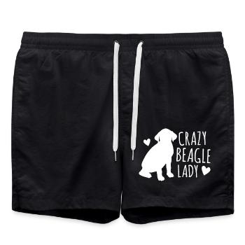 Dame folle beagle - Short de bain - noir - Devant - AI Model Male 185 light (185cm)