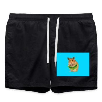 Finally schoolchild hamster for lunch box etc - Swim Trunks - black - Front - AI Model Male 185 light (185cm)