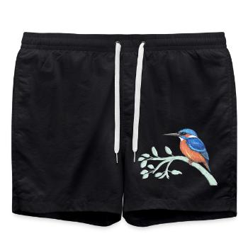Der Eisvogel - Badeshorts - Schwarz - Vorne - AI Model Male 185 light (185cm)