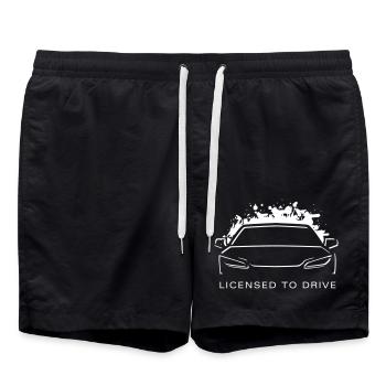 Permis de conduire (Vectorgraphic) - Short de bain - noir - Devant - AI Model Male 185 light (185cm)