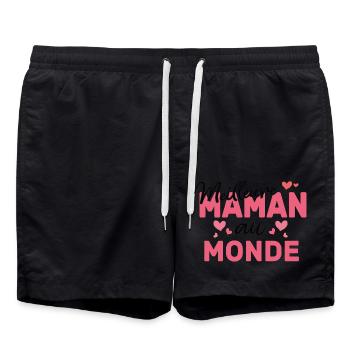 Meilleure maman au monde pour fête des mères - Short de bain - noir - Devant - AI Model Male 185 light (185cm)