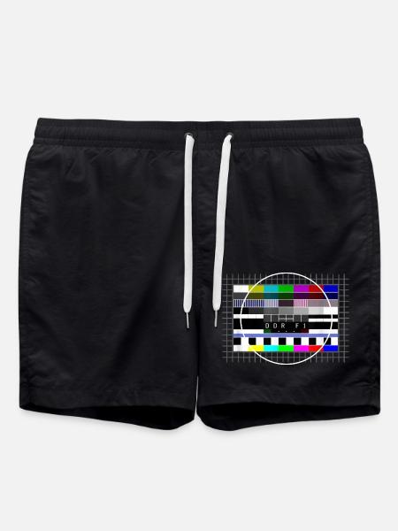 DDR Testbild Retro Ostalgie 80er Jahre - Badeshorts - Schwarz