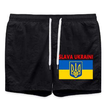 Slava ukraini - Short de bain - noir - Devant - AI Model Male 185 light (185cm)