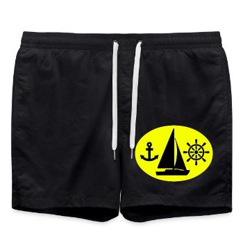 Segeln - Badeshorts - Schwarz - Vorne - AI Model Male 185 light (185cm)