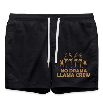No Drama Llama Crew - Swim Trunks - black - Front - AI Model Male 185 light (185cm)
