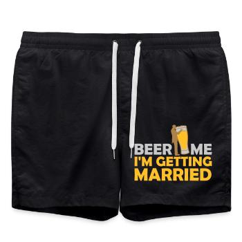 Beer Me Getting Married - Swim Trunks - black - Front - AI Model Male 185 light (185cm)
