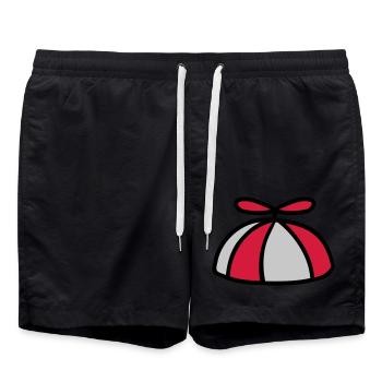 Colorful propeller cap wind turbine hat - Swim Trunks - black - Front - AI Model Male 185 light (185cm)