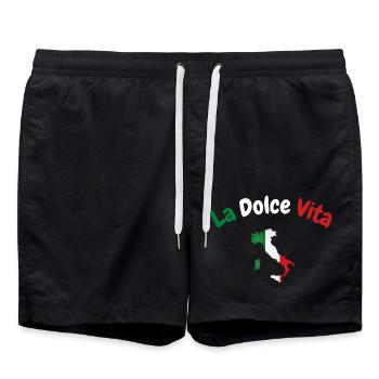 la dolce vita bella italia - Short de bain - noir - Devant - AI Model Male 185 light (185cm)