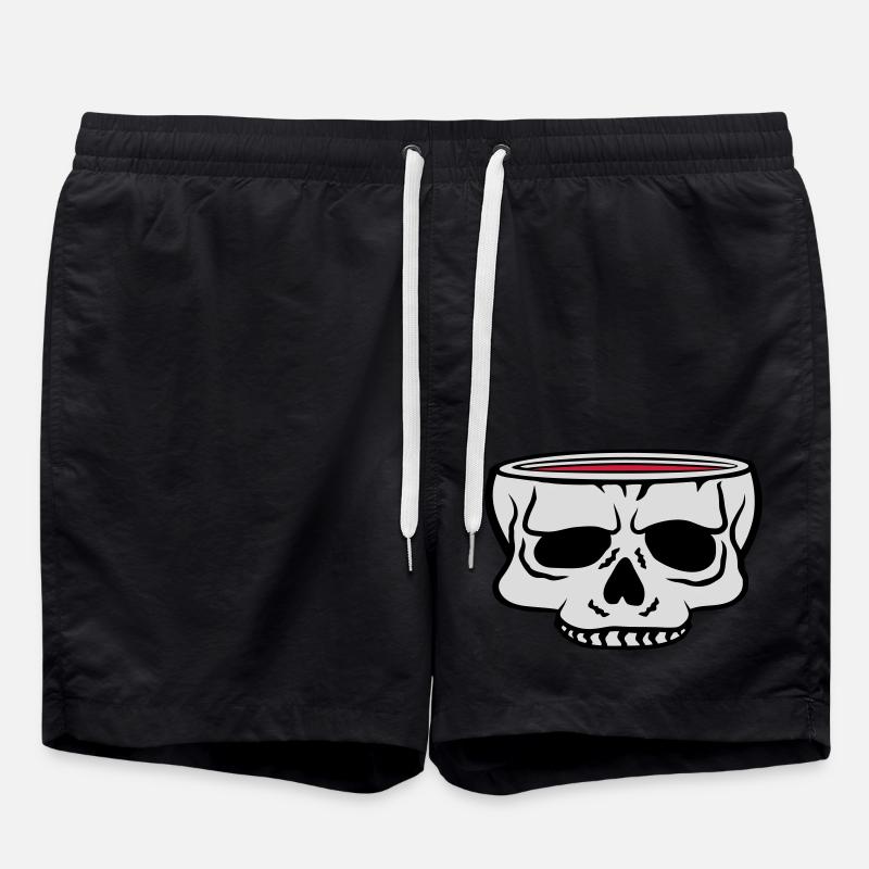 Cartoon Skull Cup Horreur - Short de bain - noir