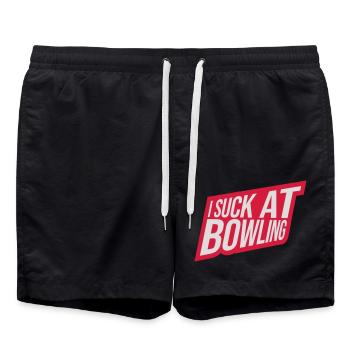 I suck at bowling - Swim Trunks - black - Front - AI Model Male 185 light (185cm)