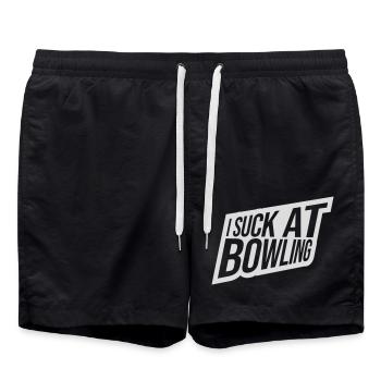 I suck at bowling - Swim Trunks - black - Front - AI Model Male 185 light (185cm)