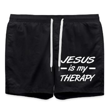 Jésus - Short de bain - noir - Devant - AI Model Male 185 light (185cm)