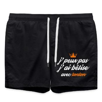 j peux pas j ai bêtise avec tonton - Short de bain - noir - Devant - AI Model Male 185 light (185cm)
