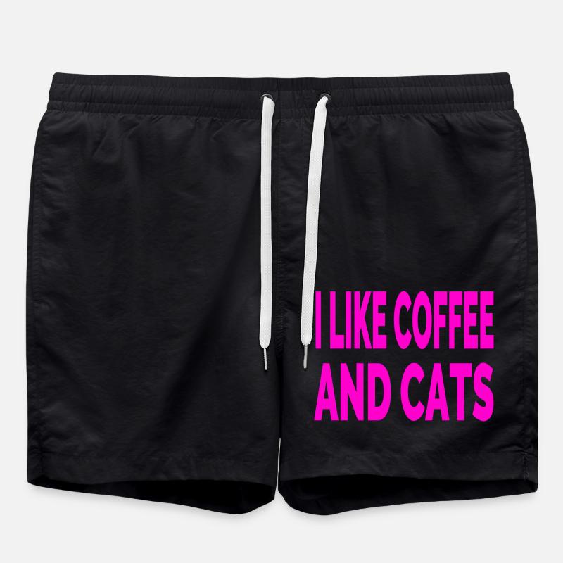 Katzen - Badeshorts - Schwarz