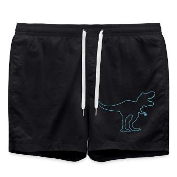 Dinosaur Trex - Swim Trunks - black - Front - AI Model Male 185 light (185cm)