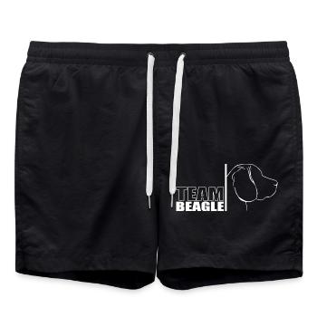 TEAM Beagle Hunde Hund Wilsigns - Badeshorts - Schwarz - Vorne - AI Model Male 185 light (185cm)