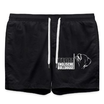 TEAM Englische Bulldogge Hunde Hund Wilsigns - Badeshorts - Schwarz - Vorne - AI Model Male 185 light (185cm)