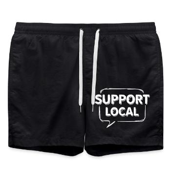 SUPPORT LOCAL BRIGHT - Swim Trunks - black - Front - AI Model Male 185 light (185cm)