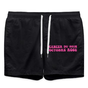 Breast Cancer Pink October - Swim Trunks - black - Front - AI Model Male 185 light (185cm)