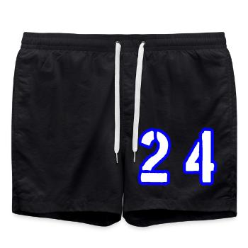 24 Number Symbol - Swim Trunks - black - Front - AI Model Male 185 light (185cm)