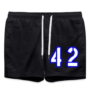 42 Symbole numérique - Short de bain - noir - Devant - AI Model Male 185 light (185cm)