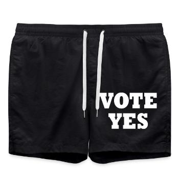 Vote yes - Swim Trunks - black - Front - AI Model Male 185 light (185cm)
