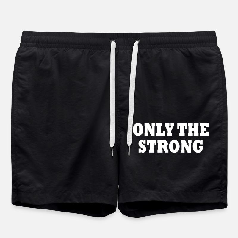 only the strong - Swim Trunks - black