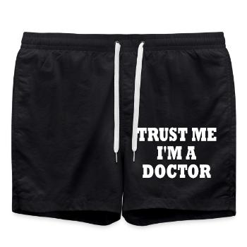 trust me i'm a doctor - Badeshorts - Schwarz - Vorne - AI Model Male 185 light (185cm)
