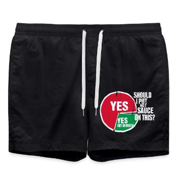 Pour ceux qui aiment le piquant - Short de bain - noir - Devant - AI Model Male 185 light (185cm)