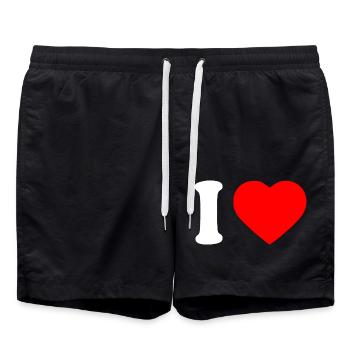 I love - Badeshorts - Schwarz - Vorne - AI Model Male 185 light (185cm)