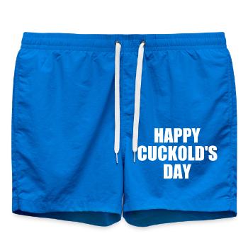 happy cuckold's day - cuckold - Short de bain - cobalt blue - Devant