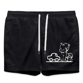 Auto - Badeshorts - Schwarz - Vorne - AI Model Male 185 light (185cm)