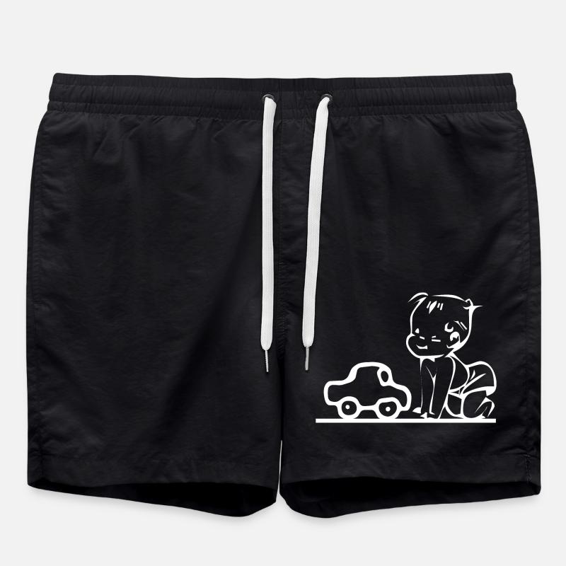 Auto - Badeshorts - Schwarz