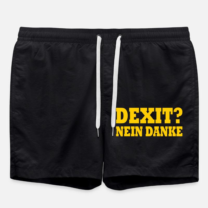 Dexit nein danke - Badeshorts - Schwarz