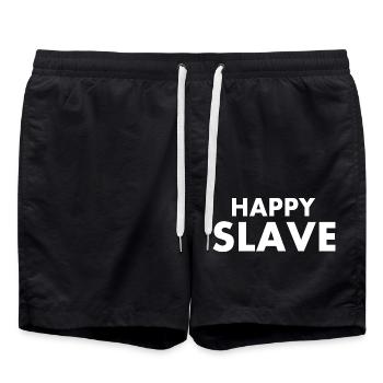 Happy slave - Swim Trunks - black - Front - AI Model Male 185 light (185cm)
