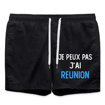 Ich kann keine Besprechung abhalten - Badeshorts - Schwarz - Vorne - AI Model Male 185 light (185cm)