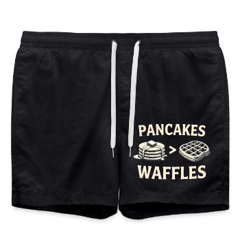 Pfannkuchen über Waffeln - Badeshorts - Schwarz - Vorne - AI Model Male 185 light (185cm)