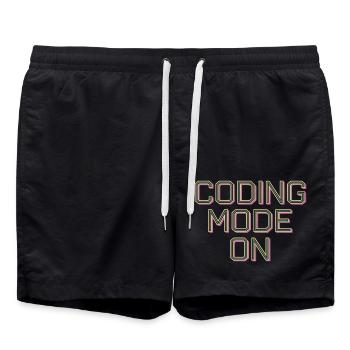 Coding Mode On 13 - Badeshorts - Schwarz - Vorne - AI Model Male 185 light (185cm)