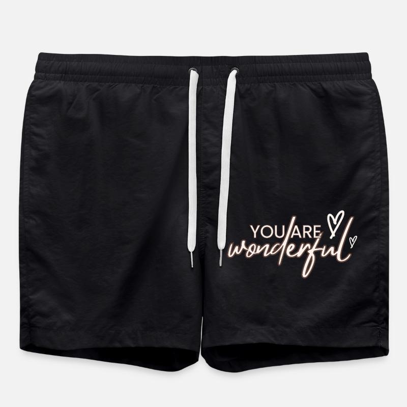 You are wonderful - Badeshorts - Schwarz