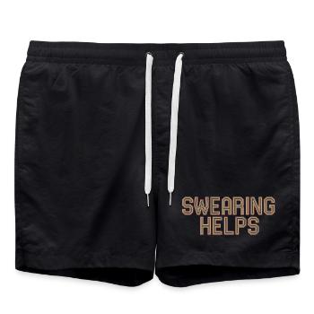 Swearing Helps 9 - Badeshorts - Schwarz - Vorne - AI Model Male 185 light (185cm)