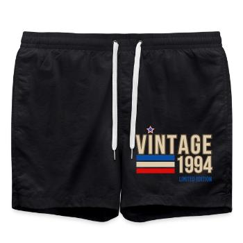 Vintage 1994 limited edition - Swim Trunks - black - Front - AI Model Male 185 light (185cm)