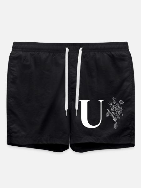Minimalist flowers - Swim Trunks - black