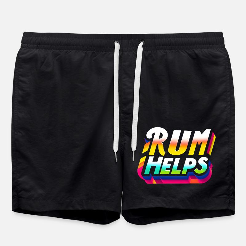 Rum Helps 9 - Badeshorts - Schwarz