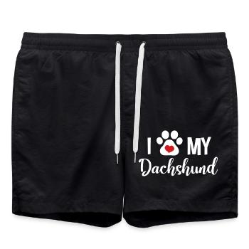I Love My Dachshund - Swim Trunks - black - Front - AI Model Male 185 light (185cm)
