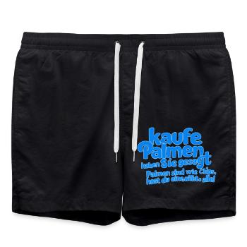 Palmen sind wie Chips, hast du eine, willste alle - Badeshorts - Schwarz - Vorne - AI Model Male 185 light (185cm)
