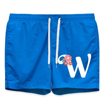 Buchstabe w Minimalistische Blumen - Badeshorts - Cobalt blue - Vorne