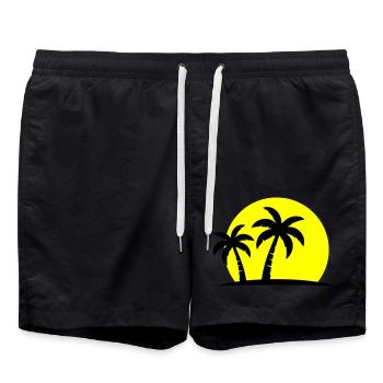 Palm Tree Beach Sunset Holiday - Short de bain - noir - Devant - AI Model Male 185 light (185cm)