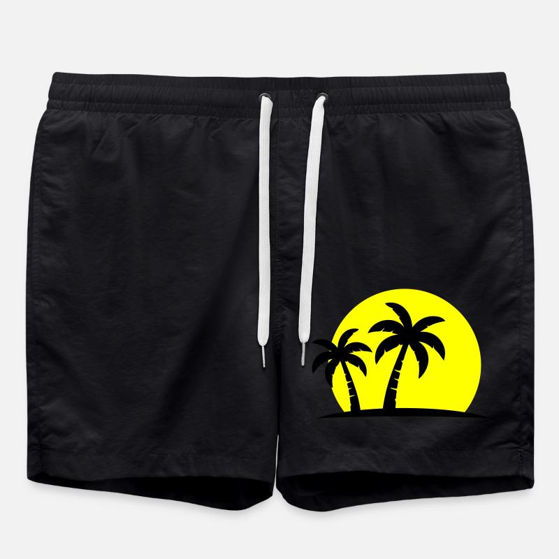 Palm Tree Beach Sunset Holiday - Short de bain - noir