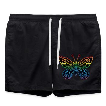 Schmetterling - Badeshorts - Schwarz - Vorne - AI Model Male 185 light (185cm)