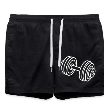 Icône de poids d’haltères - Short de bain - noir - Devant - AI Model Male 185 light (185cm)